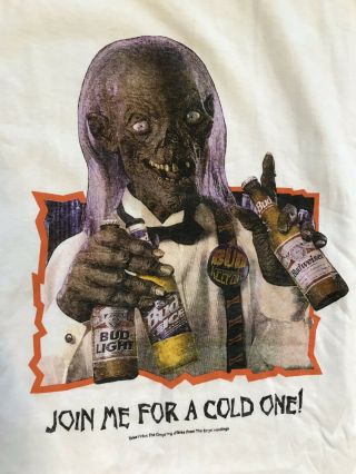 Vintage 90s Tales From The Crypt Crypt Keeper Budweiser Beer Promo Shirt XXL 2