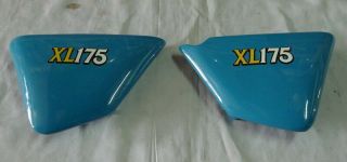 Honda Vintage Enduro Xl175 Emblem Cover Left & Right Side Sky Blue