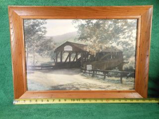Vintage Photograph Of Ye Olde Covered Bridge Watrous Pa.  By Clarks Studios Pa.