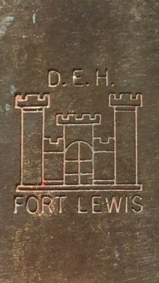 Vintage Best Us Army Ft.  Fort Lewis Corps Of Engineers Logo Brass Padlock Lock B