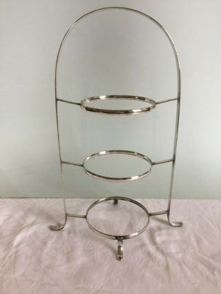 Hukin And Heath Silver Plate Tiered Cake Stand.