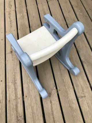 Vintage Little Tikes Table Chairs Drawers Child Size Blue White Rocking Chair 5