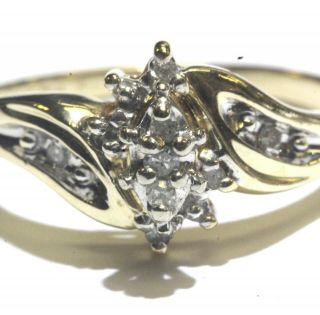 10k yellow gold.  11ct VS1 G diamond cluster engagement ring 3.  2g estate vintage 2