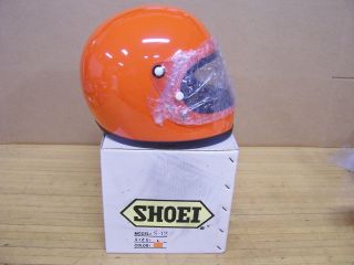 Vintage Nos Shoei S12 S 12 Motorcycle Full Face Helmet Large Orange