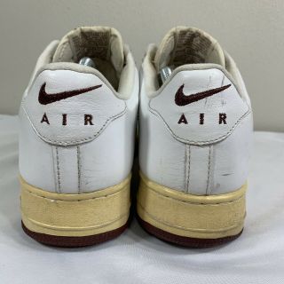 VTG 1998 Nike Air Force 1 Low White Maroon Jewel Swoosh Size 9 Dunk AF1 High Mid 7