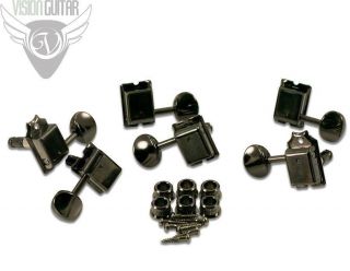 Gotoh Vintage Style Locking Tuners 6 In Line (strat/tele) - Black Finish