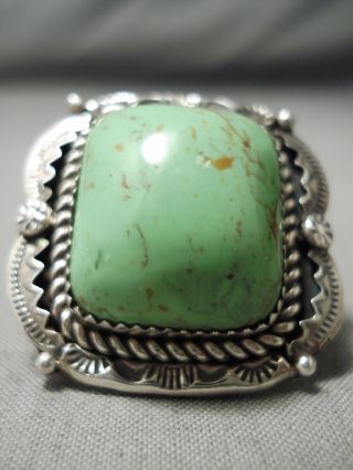 Very Rare Vintage Navajo Orvil Jack Turquoise Sterling Silver Tso Ring