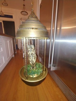 Vintage 70’s Lrg 3 Goddess Hanging Swag Rain Oil Lamp 36 " Tall &
