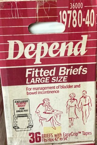 1 case - Vintage Depend size large - Green Plastic Backed - 36 Diapers - 1990 6