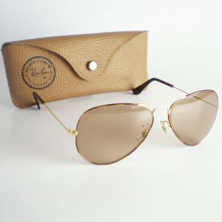 Vintage Ray Ban B&l Usa Aviator Tortuga Changeables Sunglasses 58mm Gold Pilot