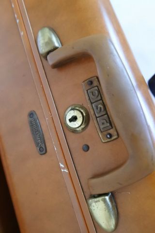 Vintage Hardshell Suitcases Set Samsonite Shwayder Bros Brown Honey Style 4621 4
