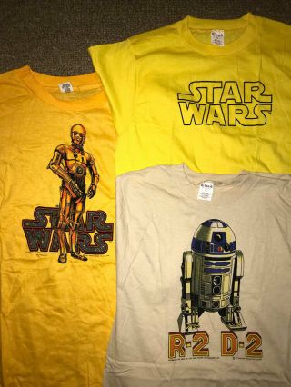 Star Wars True Vintage Set Of 3 Shirts 1977 Never Worn