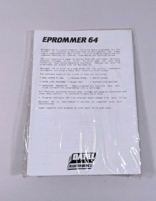 EPROM Programmer for the Commodore 64/128 Datel EPROMMER 64 Vintage C64 ROM 3