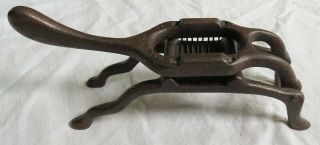 1895 Patent 4 - Leg Cast Iron Raisin Seeder Kitchen Utensil Device Vtg Old Antique