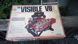 Vtg 60s The Visible V8 Transparent Operating Auto Engine Assembly Kit Renwal