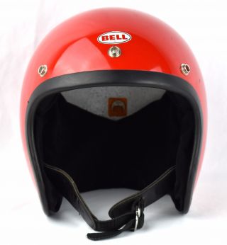 VTG ' 75 BELL RT MAGNUM TOPTEX MOTORCYCLE CAR RACING RED HELMET 7 1/8 3