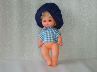 Vintage Rubber And Plastic Toy Baby Doll,  Germany - Gdr,  1970s