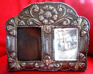 Antique Double Picture Frame Sterling Silver Hallmarked 925 Peru Handmade