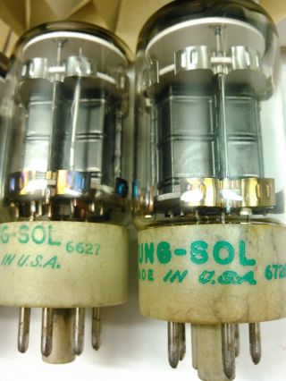 (4) Vintage Bendix Tung Sol 6384 Vacuum Tubes Military Issue 1960 ' s Made In USA 6