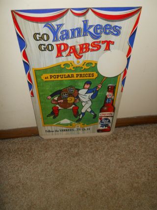 (vtg) 1958 York Yankees & Pabst Beer Mickey Mantle Baseball Ny Sign Rare