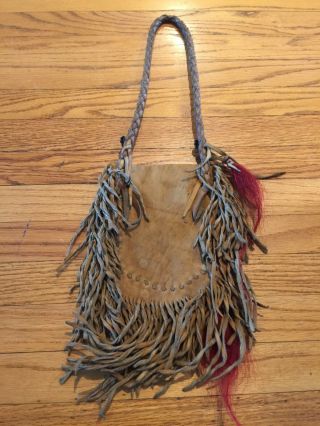 Vintage Apache Medicine Bag Silver Conchos Native American 3