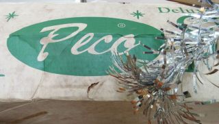 Vintage Peco Aluminum Christmas Tree 6ft8in 118 Pompom Branches 2724 Orig.  Box