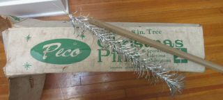 Vintage PECO Aluminum Christmas Tree 6ft8in 118 Pompom Branches 2724 Orig.  Box 2