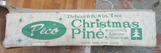 Vintage PECO Aluminum Christmas Tree 6ft8in 118 Pompom Branches 2724 Orig.  Box 3