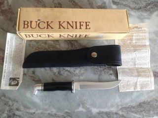 Vintage Buck 121 U.  S.  A.  Fisherman Sheath Knife Exc W/ Box & Paperwork