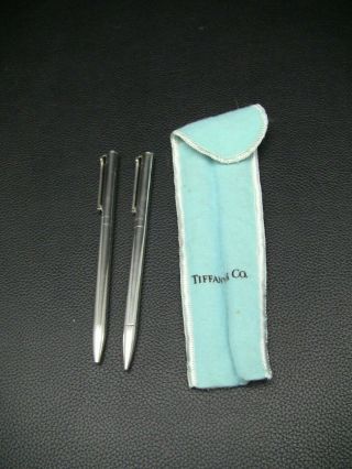 Tiffany & Co Vintage Sterling Silver T - Clip Pen And Pencil Set