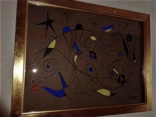 JOAN MIRO - - RARE - VINTAGE - SIGNED ABSTRACT PAINTING - SPANISH SCHOOL 4