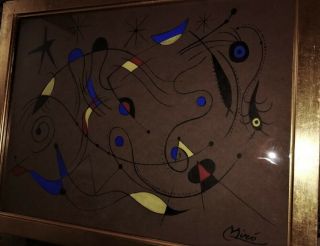 JOAN MIRO - - RARE - VINTAGE - SIGNED ABSTRACT PAINTING - SPANISH SCHOOL 5