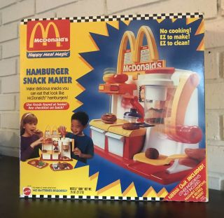 Vintage 1993 Mattel Mcdonalds Hamburger Snack Maker Set 10335