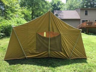 Vintage Coleman Canvas Camping Tent 13 ' X 8 ' Model 8492 - 840 2