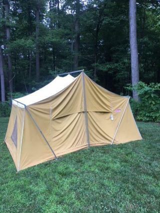 Vintage Coleman Canvas Camping Tent 13 ' X 8 ' Model 8492 - 840 7