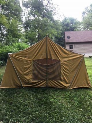 Vintage Coleman Canvas Camping Tent 13 ' X 8 ' Model 8492 - 840 9