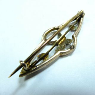 Antique Victorian Rose Gold Seed Pearl Swallow Bird Aesthetic Sweetheart Brooch 7