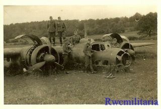 Best Shot Down Luftwaffe Do.  17 Bomber Sitting In Field (1)