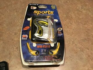 Sony Walkman Sports Wm - Fs111 Radio Cassette Player Mega Bass Vtg Nos Yellow