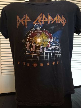 Vtg 83 Def Leppard Pyromania Tour Shirt Sz M/l Halen Rock Ranger Metal Jovi Skid