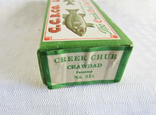 Vintage fishing lure,  Creek Chub Bait Co.  No.  315 Crawdad 7