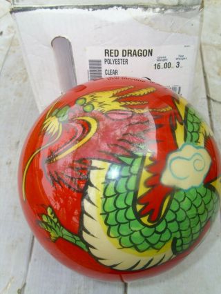 Vintage Nib Ebonite Optyx Chinese Dragon 16lb.  Undrilled Bowling Ball
