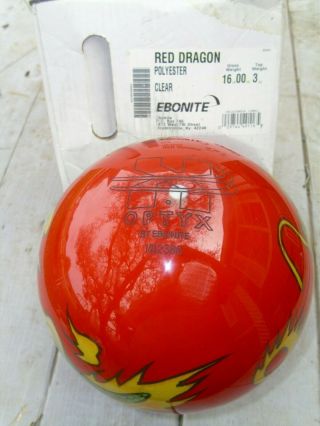 Vintage NIB EBONITE OPTYX Chinese DRAGON 16LB.  UNDRILLED Bowling Ball 2