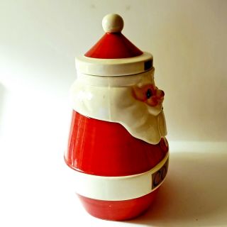 Vintage Holt Howard Christmas Santa Cookie Jar and Candy Jar Combo 1961 HTF 2