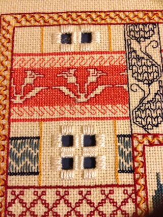 Finished HARDANGER Counted Thread Needlework Embroidery VTG Set Of 2 15 & 16 