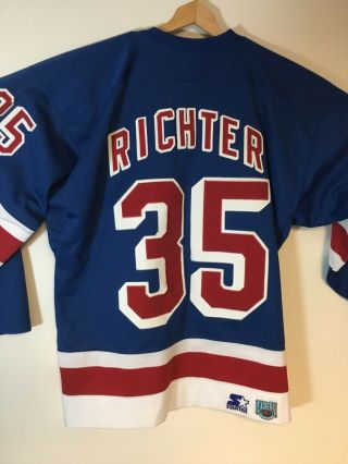 Starter York Rangers NHL Richter Vintage Ice Hockey Jersey Size Large L 6