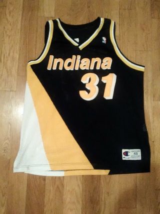 Champion Authentic Reggie Miller Indiana Pacers Jersey Sewn Vintage