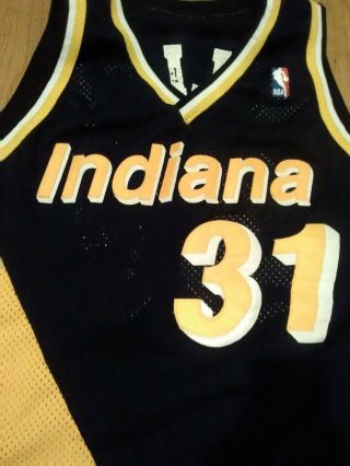 Champion Authentic Reggie Miller Indiana Pacers Jersey Sewn Vintage 3