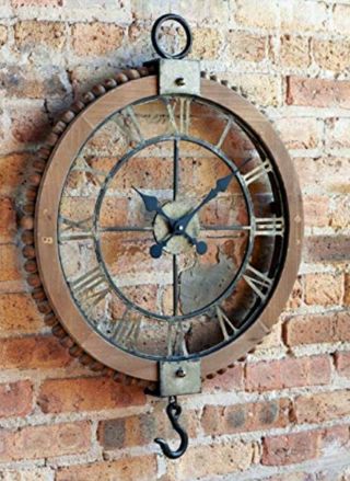 Melrose 21.  75” Large Open Extravagant Vintage Wall Clock With Roman Numerals And