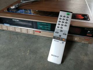 Vintage Sony Betamax Cassette Player Sl - 25 With Remote - Vcr Vhs Nr